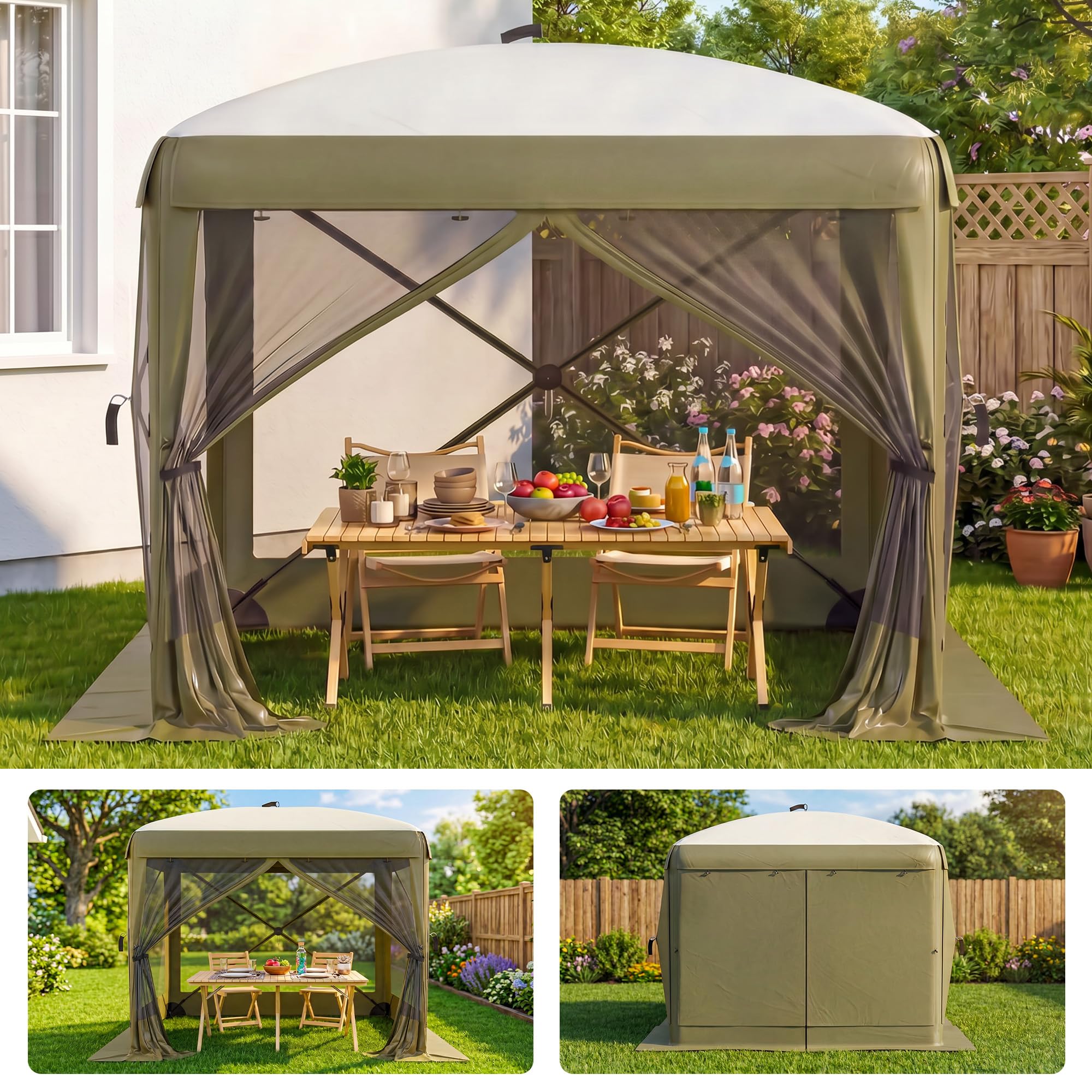 Outdoor Adventure Tent - Geniş 8x8FT 11x11FT 12x12FT 6 Taraflı