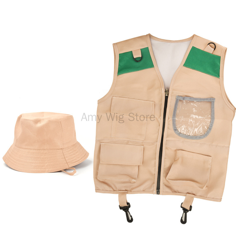 Outdoor Adventure Kit For Boys - Çocuklar Explorer yelek ve şapka kostüm
