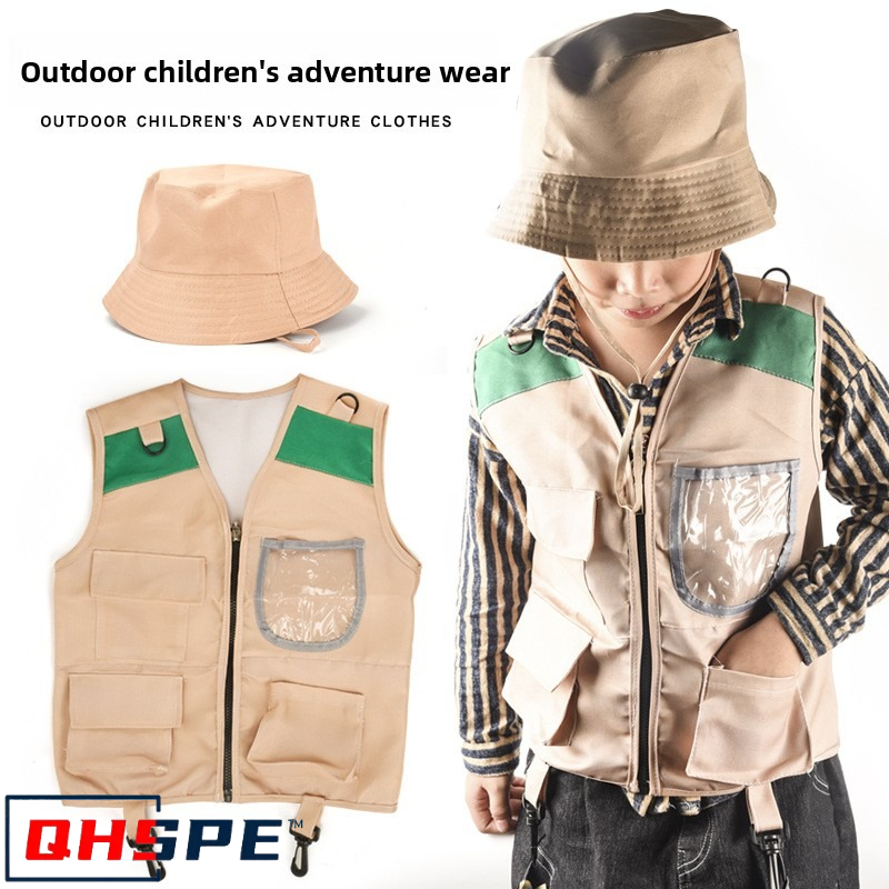 Outdoor Adventure Kit For Boys - Çocuklar Explorer Yelek ve Şapka Kostüm