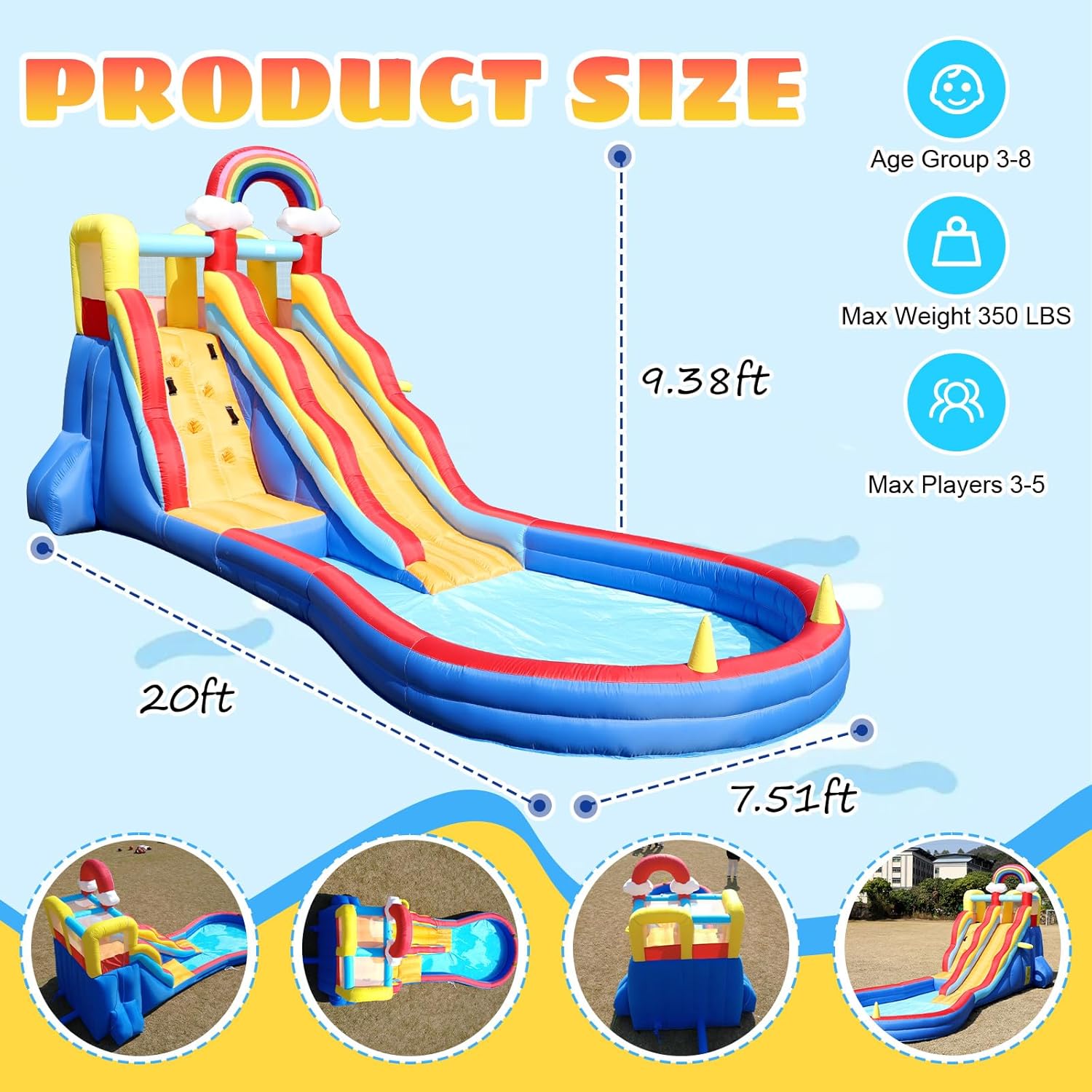 21ft Şişme Su Kaydırağı, Hava  - Outdoor Adventure Kids Party incelemesi ve fiyatı